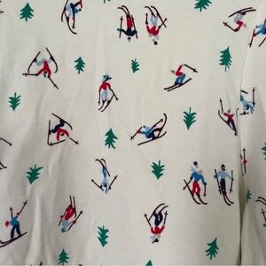 Lands End Ski Snow Print Foldover Turtleneck‎ Winter Womens Med Shaped Fit 10/12